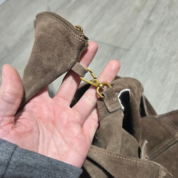 Brandy Melville Brown Suede Hobo Bag with Matching Wallet - Picture 9 of 9